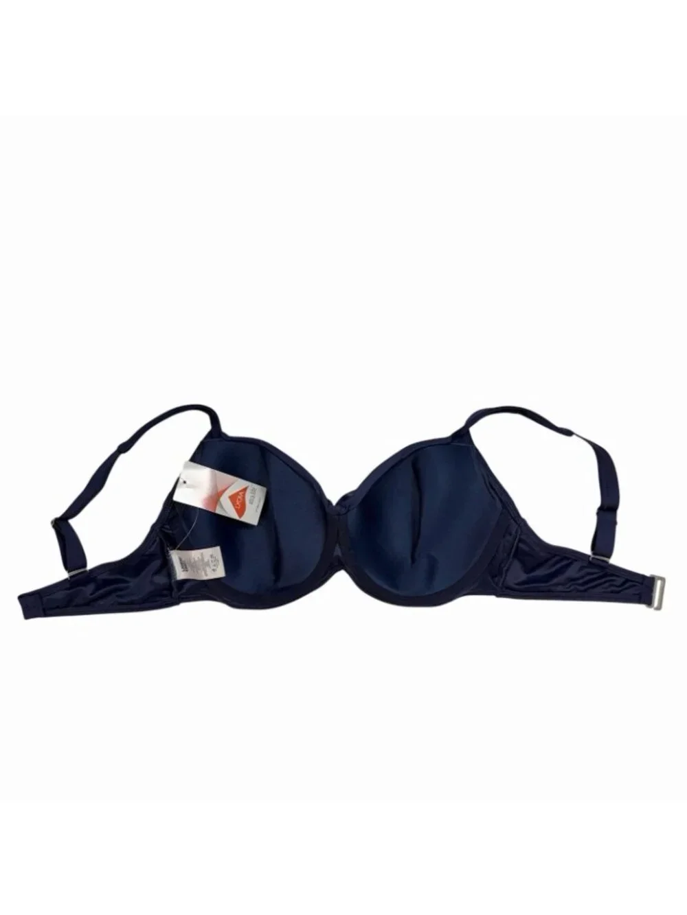 Lands End Bikini Swim Top Size 6 DDD Twist Front Deep Sea Navy Underwire Support - Picture 7 of 9